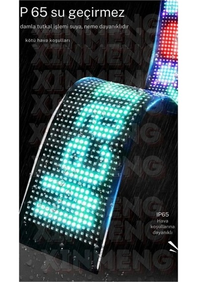 Led Matrix Panel Küçük Boy Dijital Kayar Rgb Ekran Kumandalı Mobil Uygulamalı 60x12 Cm