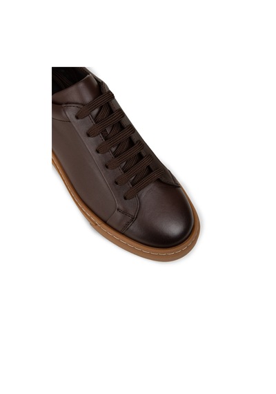 Deery Erkek Kahverengi Hakiki Deri Sneaker Ayakkabı - 02018mkhvc01 Kahverengi