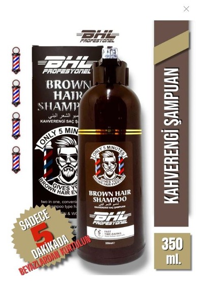 Bhl Profesyonel Brown Hair Shampoo Kahverengi Şampuan / Saç Sakal Beyaz Kapatıcı Şampuan 350ml. Tüm Saçlar