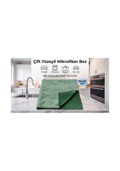 Microduo Pro 30x40 Çift Taraflı Mikrofiber Temizlik Bezi - Bir Yüzü Örme Dokulu Bir Yüzü Simli Ankastre, Oto, Koltuk Ve Tüm Yüzeyler İçin Yeşil Microduo Pro 30x40 Çift Taraflı Mikrofiber Temizlik Bezi - Bir Yüzü Örme Dokulu Bir Yüzü Simli Ankastre, Oto, Koltuk Ve Tüm Yüzeyler İçin Yeşil