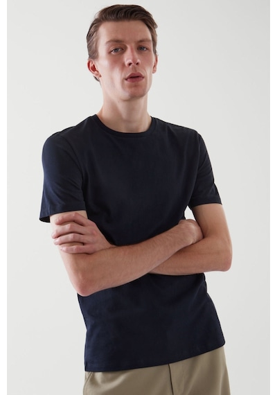 Tarz Cool Pis Yaka T-shirt Mat Lacivert
