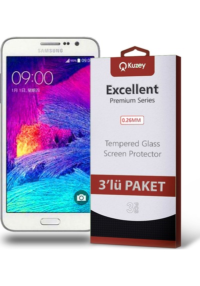 Samsung Galaxy Grand Max ile Uyumlu Kırılmaz Temperli Ekran Koruyucu Cam Ekonomik 3'lü Paket