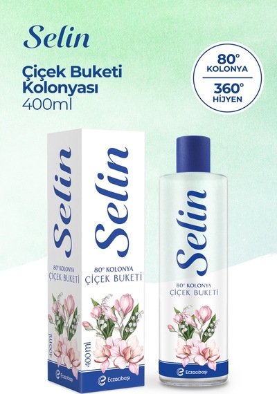 Parfümlü Kolonya Çiçek Buketi 400 Ml 3'lü Set