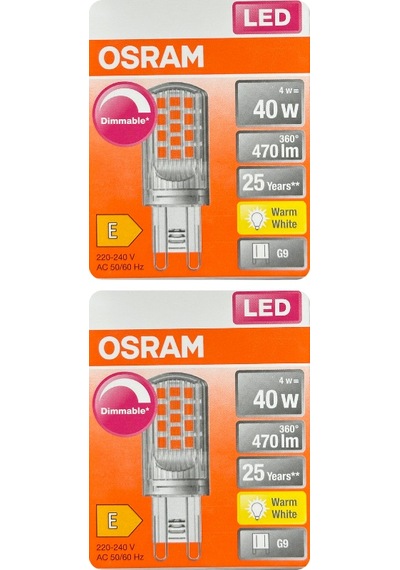 Osram 4w 40w 2700k Sarı Işık G9 Duylu Dim Edilebilir Led Kapsül Ampul 2 Adet