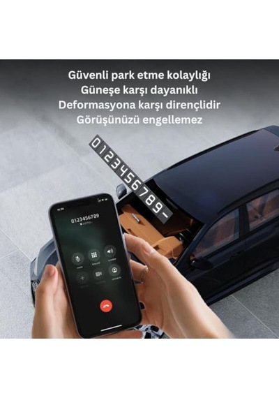 Coofbe Premıum Deri Alaşım Gizlenebilir Araç Park Telefon Numaratörü Geçici Park Telefon Numaratörü Diğer