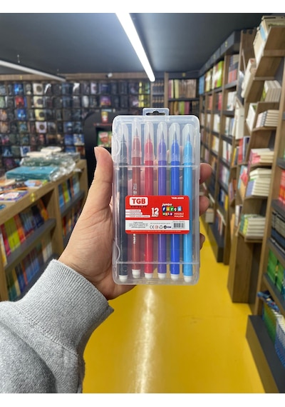 Keçeli Kalem Jumbo Fırça Uçlu 12 Li Şefaf Kutulu