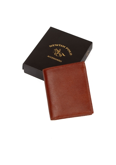 Newish Polo Erkek Hakiki Deri Cüzdan Ve Kartlık - New007 Taba