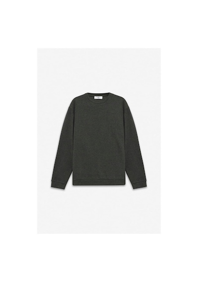 Süvari Haki Regular Düz Bisiklet Yaka Sweatshirt Ssw2013700003-yh1