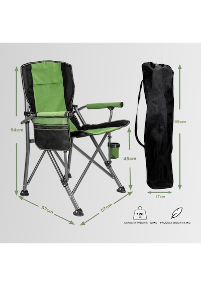 Madfox Roxy Katlanır Kamp Sandalyesi Green/black Mavi - Siyah