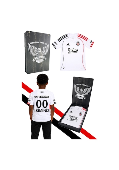 Lisanslı Adidas Beşiktaş Forma 25-26 Sezon Beyaz Çocuk Forması Kişiye Özel
