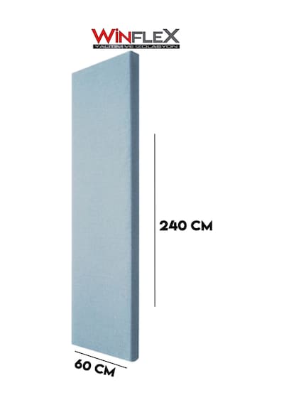 Akustik Kumaş Kaplı Panel-60x240cm Turkuaz