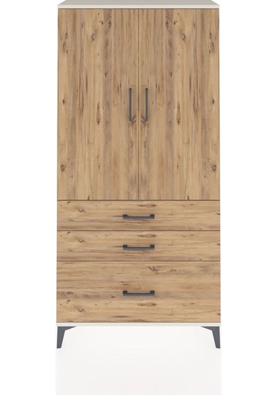 Arges Dolap 3 Raflı 3 Çekmeceli 2 Kapaklı 88x30x182 Aytaşı-çam Aytaşı