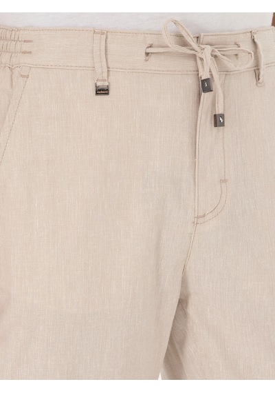 Cacharel Bej Carrot Fit Kanvas Pantolon