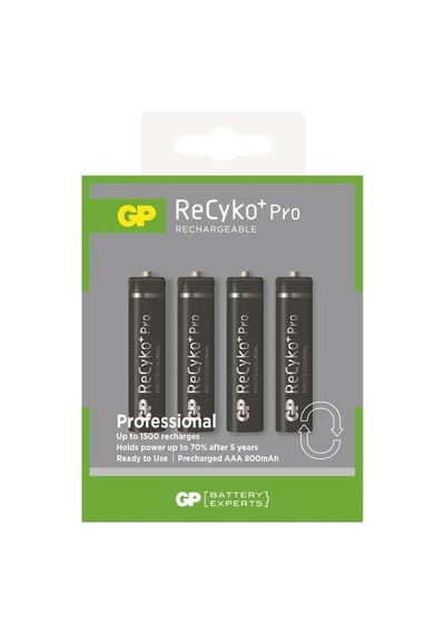 Gp Aaa 800 Mah Şarjlı İnce Kalem Pil 4'Lü Paket Recyko