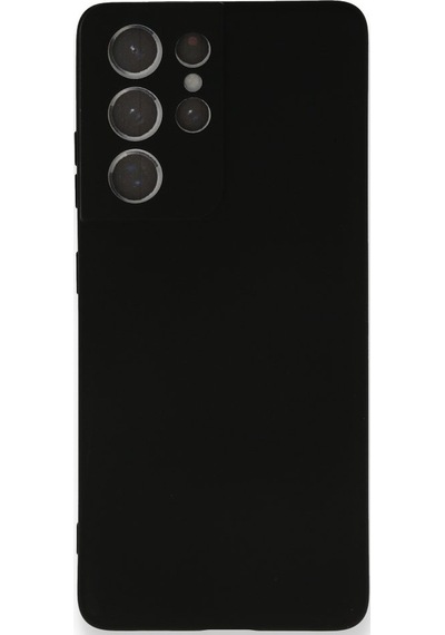Samsung Galaxy Uyumlu S21 Ultra İçi Kadife Kaplı Esnek Silikon Kapak Ryc/ Nano Lansman Siyah