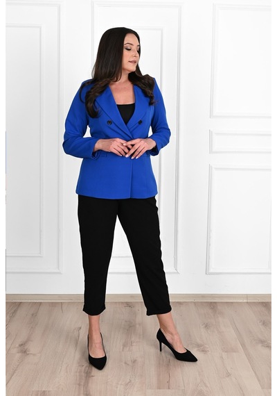 Kadın Astarlı Büyük Beden Blazer Ceket 0101-1 001