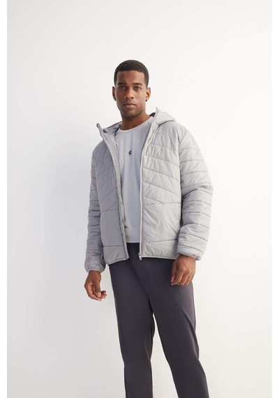 DeFactoFit Su İtici Regular Fit Kapüşonlu Fermuarlı Dokuma Mont D6183AX25SPGR456