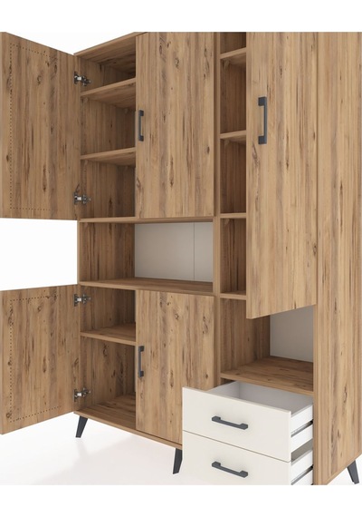 Hyperion Dolap 10 Raflı 2 Çekmeceli 5 Kapaklı 132x44x195 Çam-... Çam Hyperion Dolap 10 Raflı 2 Çekmeceli 5 Kapaklı 132x44x195 Çam-... Çam