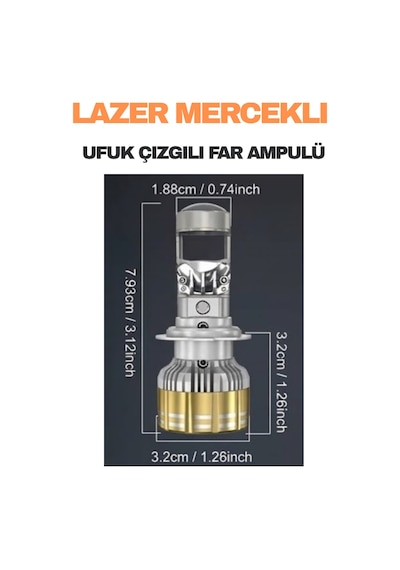 Opel Astra H 2004 - 2014 Kısa Ve Uzun Far Uyumlu Mercek Led Ufuk Çizgili Far Ampulü Led Şimşek Etkili