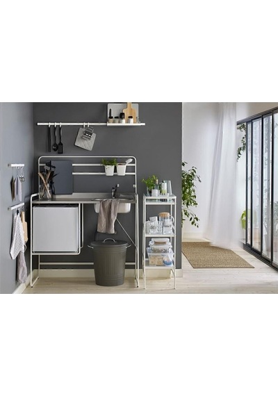 Sunnersta Askılı Raf Düzenleyici Kutu - 12x11 Cm - Beyaz Plastik Beyaz Tr Diğer