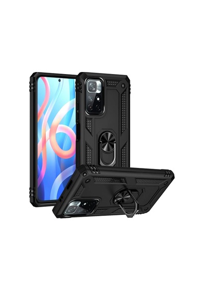 Newface - 783 - Xiaomi Redmi Note 11t Kılıf Sofya Yüzüklü Silikon Kapak - Metemıx - - Siyah Sıyah