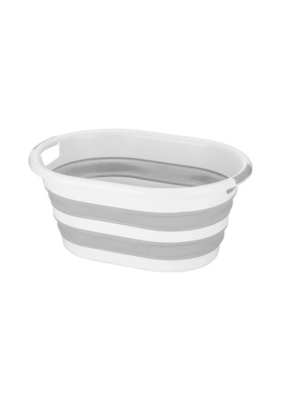 2bölmeli Çamaşır Sepeti Çok Amaçlı Saklama Hurç Gri 53x33x60cm-25lt Katlanır Çamaşır Selesi 2'li Set Gri