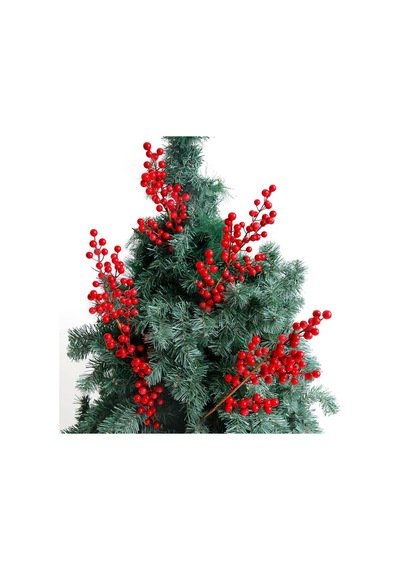 Yapay Çiçek Kokina Uzun Dal 63cm Yılbaşı Çiçeği Red Berry