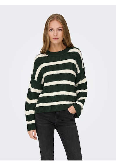 Jdy Jdyjusty L/s Stripe Pullover Kadın Kazak 15264902 Yeşil