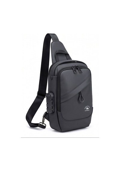 Lederax Şifreli Kilitli Usb Çıkışlı Çapraz Göğüs Ve Omuz Çantası Bodybag Ld680 Siyah