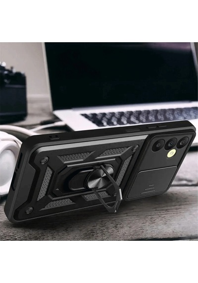 Samsung Uyumlu Galaxy S24 Fe Pars Lens Yüzüklü Silikon Lacivert\