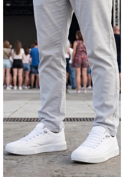 Citycomfort Beyaz Kapitone Dokulu Modern Unısex Sneaker