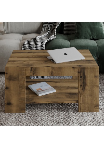 Lina Orta Sehpa Modern Minimal Tasarım Antik Ceviz