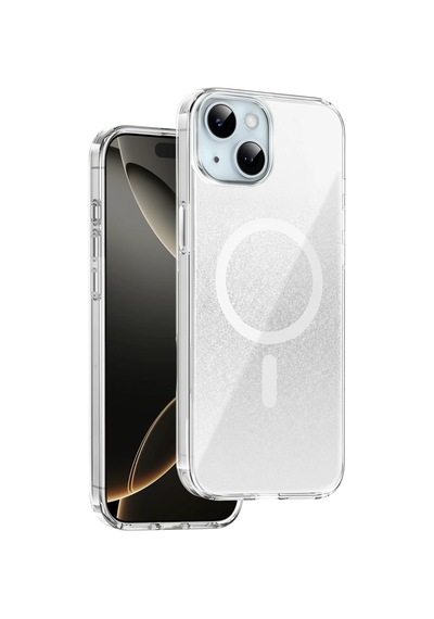 Onegif Apple iPhone Uyumlu 14 Sora Simli Magsafe Kapak - Beyaz Çr