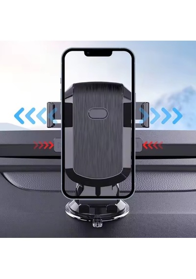 Araç İçi Otomatik Telefon Tutucu 360 Döner Güçlü Vakumlu Stand Siyah
