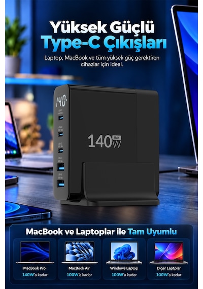 Juo DLC140 140W Gan PD3.1 Hızlı Şarj Cihazı