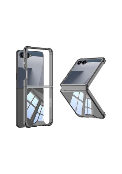 Senon Galaxy Uyumlu Z Flip 7 Kılıf Zore Full Camlı Kıpta Kapak Siyah