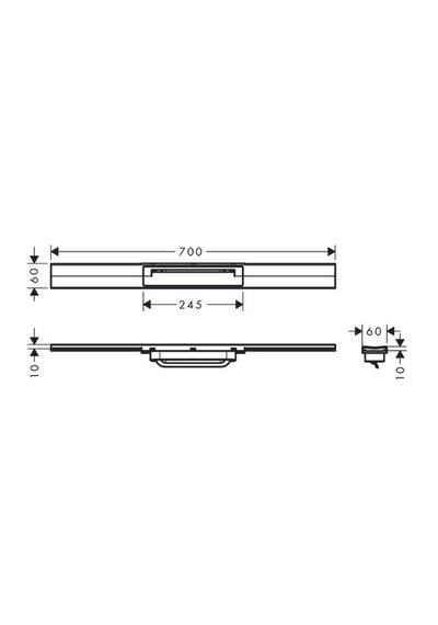 Hansgrohe Raindrain Flex Duş Kanalı 700 Kesilebilir Serbest Kurulum İçin - 56043670 Siyah