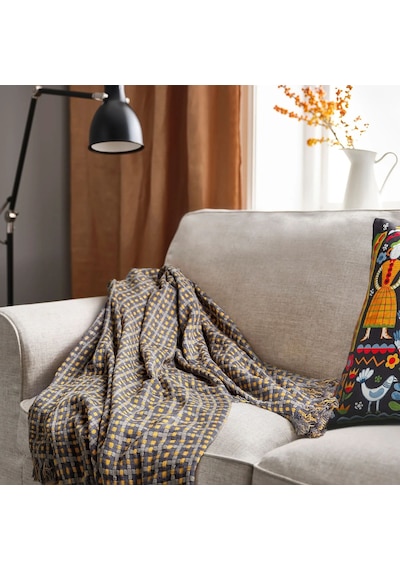 Ikea Flıkbrunört Polar Koltuk Örtüsü Tek Kişilik 130 X 170 Cm Çok Renkli