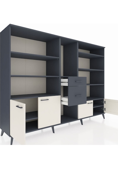 Hyperion Dolap 10 Raflı 2 Çekmeceli 4 Kapaklı 220x44x163 Antrasit Antrasit-aytaşı/antrasit Hyperion Dolap 10 Raflı 2 Çekmeceli 4 Kapaklı 220x44x163 Antrasit Antrasit-aytaşı/antrasit