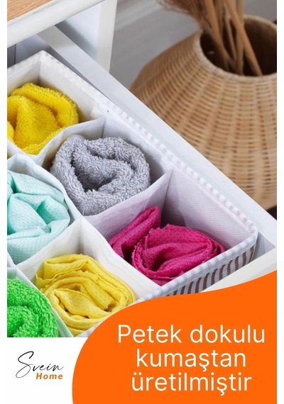 12 Bölmeli Çekmece İçi Düzenleyici Çok Amaçlı Pratik Takı Çorap Kravat Eşarp Gardrop Organizer Kutu Çok Renkli
