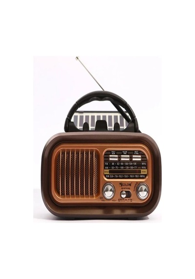 Nostaljik Görünümlü Solar Panelden Şarj Olabilen Telefon Standlı Fm Radyo Bluetooth Hoparlör Çok renkli