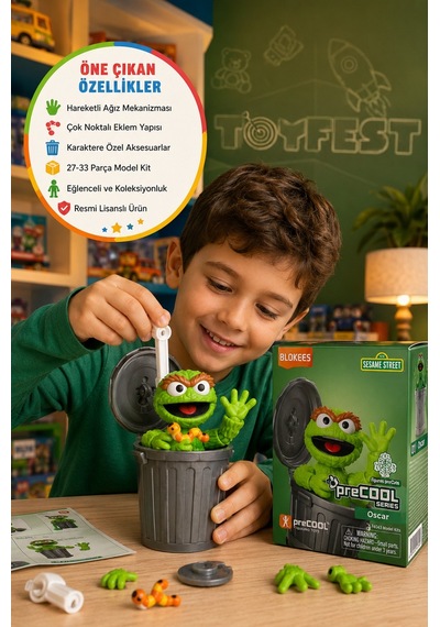 Susam Sokağı Oscar Blokees Sesame Street Blokees Oscar Figür Model Kit 14 Cm