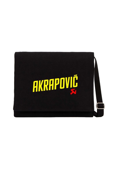 Akrapovic Logo Siyah Kanvas Postacı Çantası