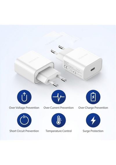 Dux Ducıs C50 Pd 20W Hızlı Şarj Aleti 20W Usb-C Güç Adaptörü (200344199)-Beyaz