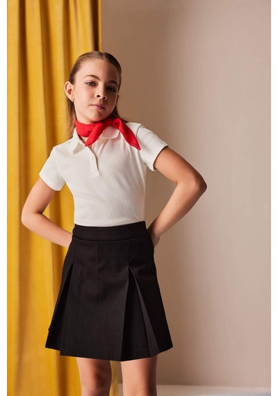DeFacto Kız Çocuk Slim Fit Dar Kesim Polo Yaka Basic Düz Fitilli Kaşkorse Kısa Kollu Tişört Z7794A625SMER99 DeFacto Kız Çocuk Slim Fit Dar Kesim Polo Yaka Basic Düz Fitilli Kaşkorse Kısa Kollu Tişört Z7794A625SMER99