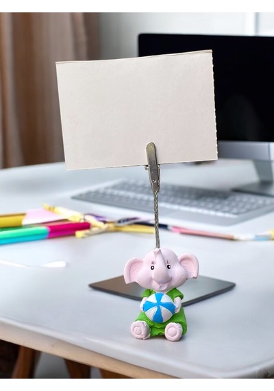 Minik Tatlı Kawaii Deniz Toplu Yavru Fil Fotoğraf Not Tutacağı Ofis Masası Hediye Tutucu Tutacak Pembe