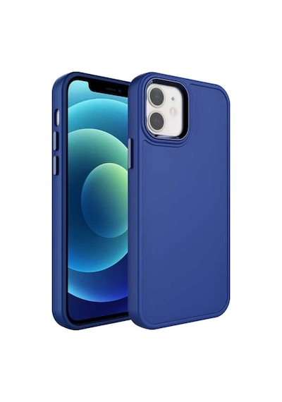 Apple Uyumlu iPhone 11 Kılıf Metal Çerçeve Ve Buton Tasarımlı Sert Zore Botox Kapak Lacivert