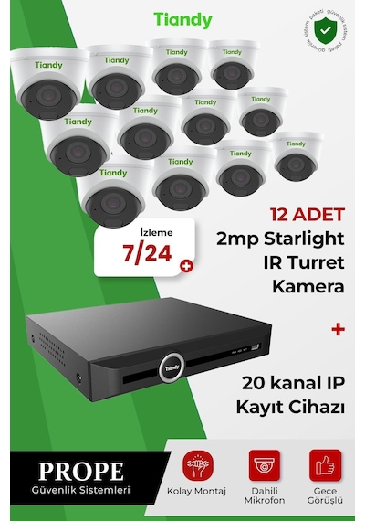 Tiandy 12 Kameralı Ip Sistem Paketi