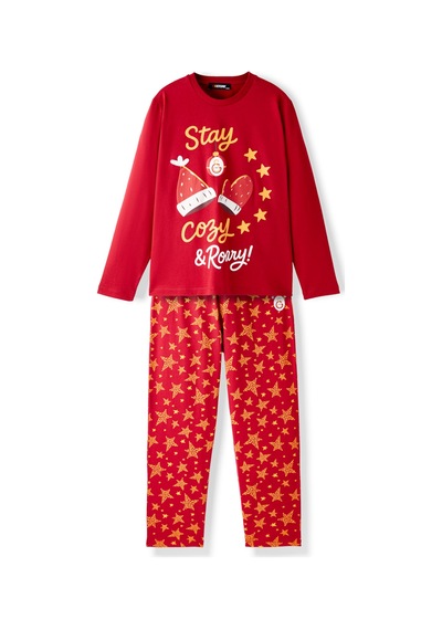 Gsstore Galatasaray Çocuk Yeni Yıl Pijama Takım C252298 Sarı - Kırmızı