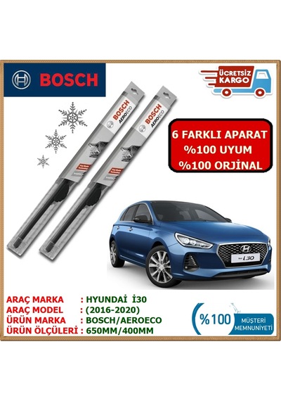 Hyundai İ30 Bosch  Ön Silecek Takımı 2016-2020